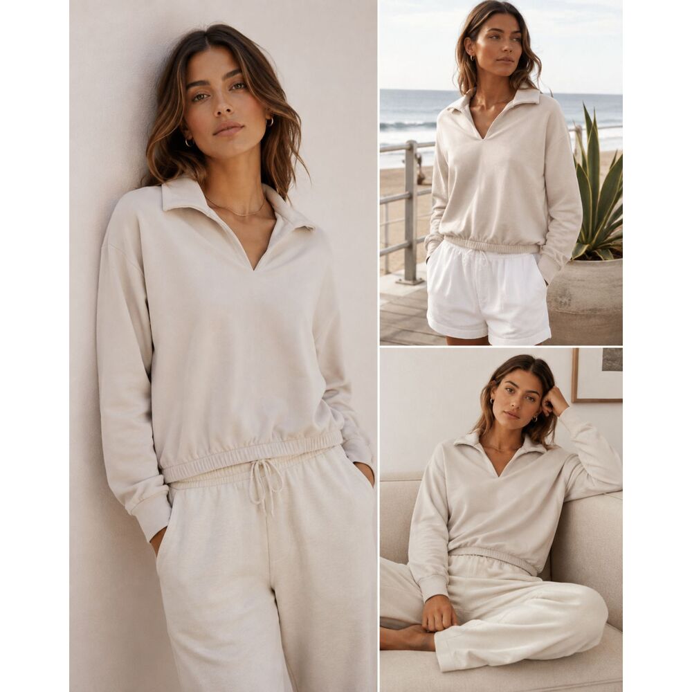 AYR All Year Round Cream Pullover Sweater Sweatshirt Top Women's Size Medium